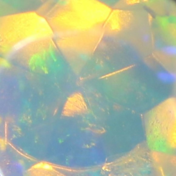 Welo Opal .41ct Golden Rhodium Finish Solid 925 Sterling Silver Ring - Picture 3 of 7